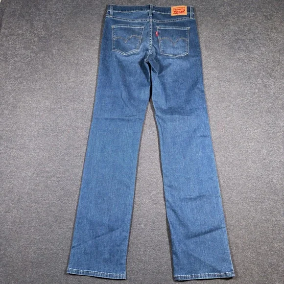 Levi's 314 Shaping Straight Jeans Women 28 Blue Mid Rise Stretch Denim Pants Mom - Picture 3 of 8